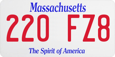 MA license plate 220FZ8