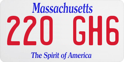 MA license plate 220GH6
