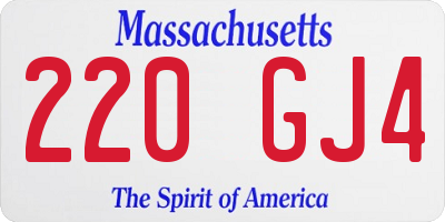 MA license plate 220GJ4