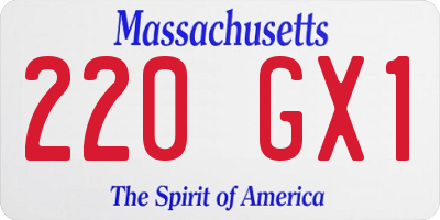 MA license plate 220GX1