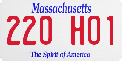 MA license plate 220HO1