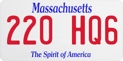MA license plate 220HQ6