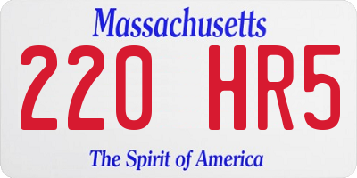 MA license plate 220HR5