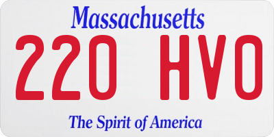 MA license plate 220HV0
