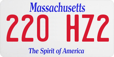 MA license plate 220HZ2