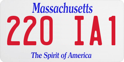 MA license plate 220IA1