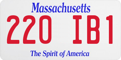 MA license plate 220IB1
