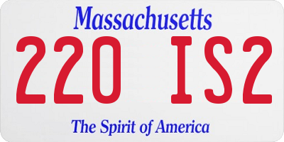 MA license plate 220IS2