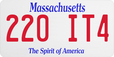 MA license plate 220IT4