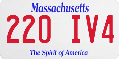 MA license plate 220IV4