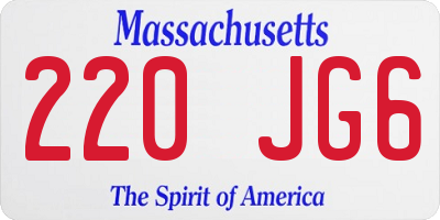 MA license plate 220JG6