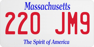 MA license plate 220JM9