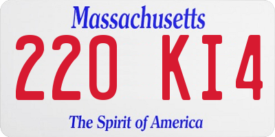MA license plate 220KI4