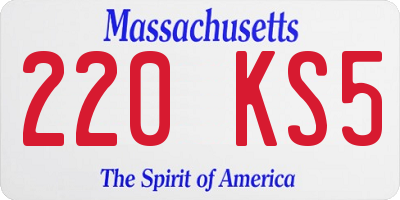 MA license plate 220KS5
