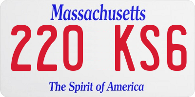 MA license plate 220KS6