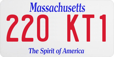 MA license plate 220KT1
