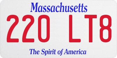 MA license plate 220LT8