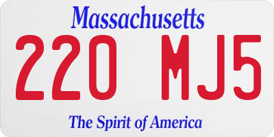 MA license plate 220MJ5