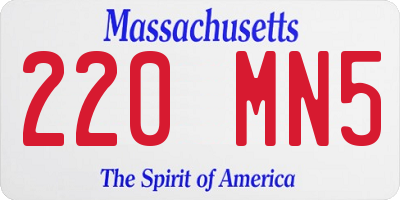 MA license plate 220MN5