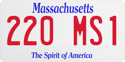 MA license plate 220MS1