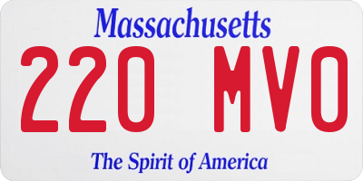 MA license plate 220MV0