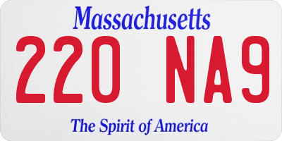 MA license plate 220NA9