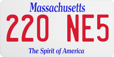 MA license plate 220NE5