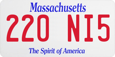 MA license plate 220NI5