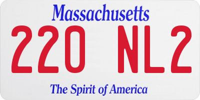 MA license plate 220NL2