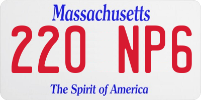 MA license plate 220NP6