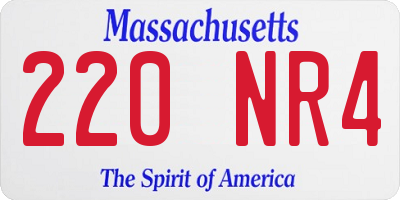 MA license plate 220NR4