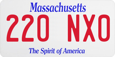 MA license plate 220NX0