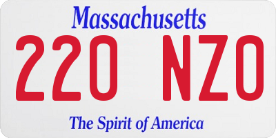 MA license plate 220NZ0