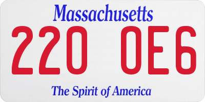 MA license plate 220OE6