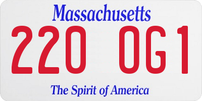 MA license plate 220OG1