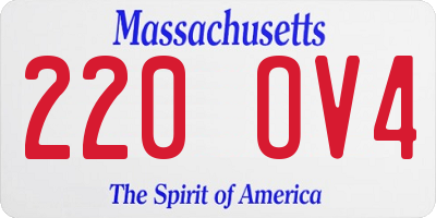 MA license plate 220OV4