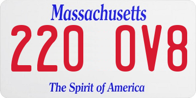 MA license plate 220OV8