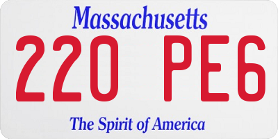 MA license plate 220PE6
