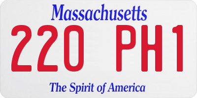 MA license plate 220PH1