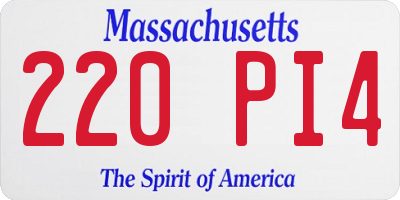 MA license plate 220PI4