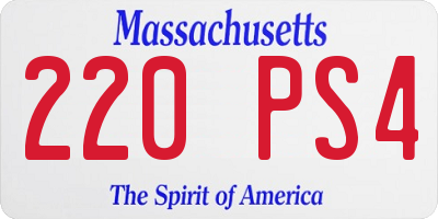 MA license plate 220PS4