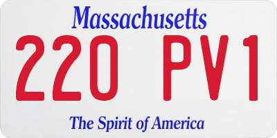 MA license plate 220PV1