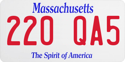 MA license plate 220QA5