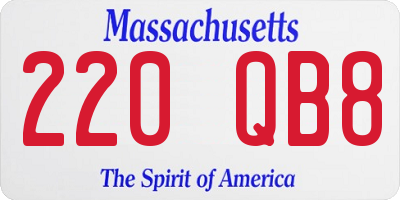 MA license plate 220QB8