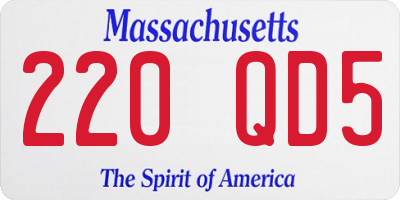 MA license plate 220QD5