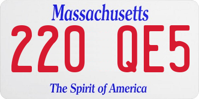 MA license plate 220QE5