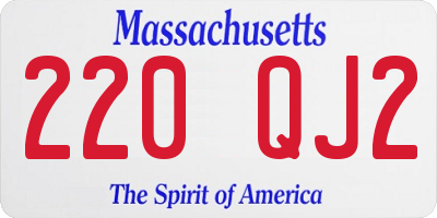MA license plate 220QJ2
