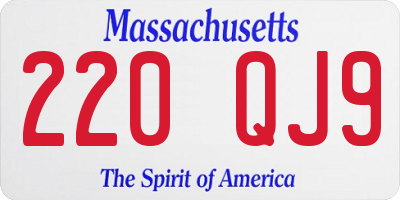 MA license plate 220QJ9