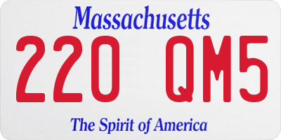 MA license plate 220QM5