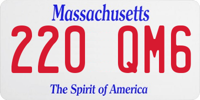 MA license plate 220QM6